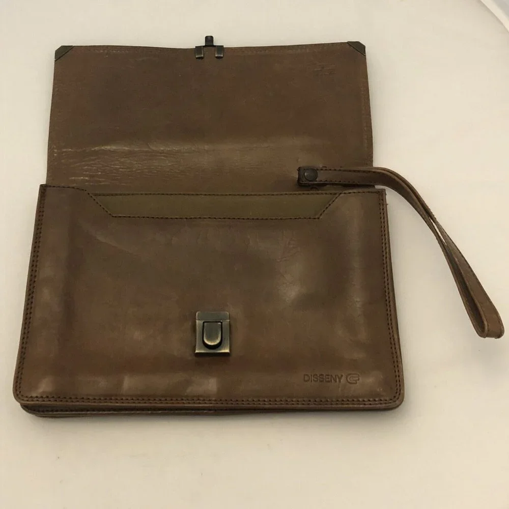 Vintage Ferran Cerdans Disseny Large Leather Wallet Clutch Made In Spain